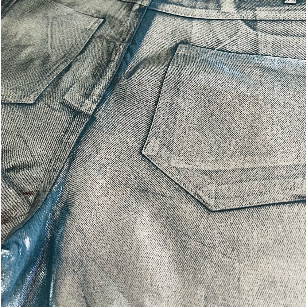 Wide leg Silver coated jeans, new without use.